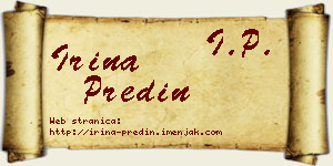 Irina Predin vizit kartica